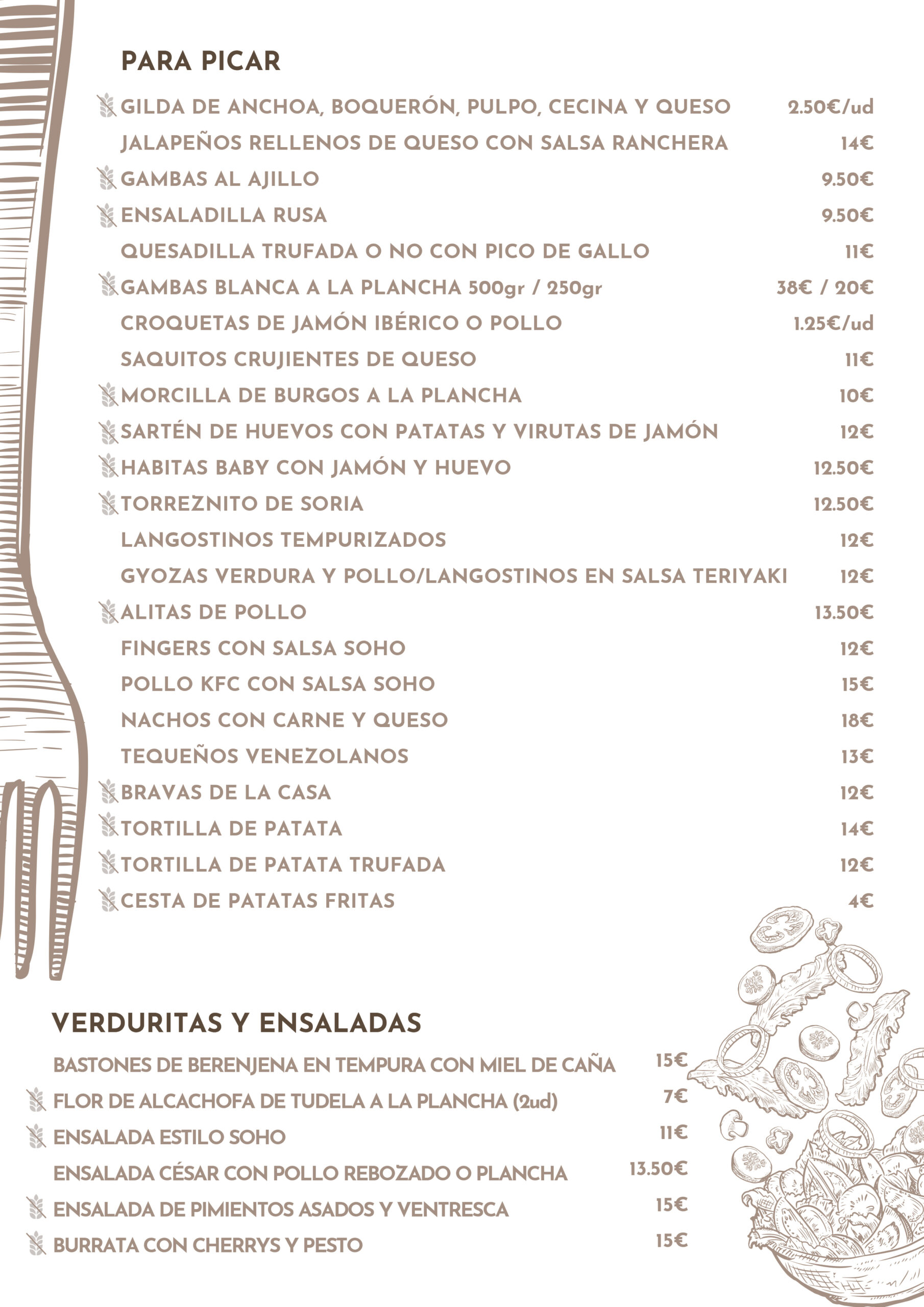 Carta Soho Villafranca